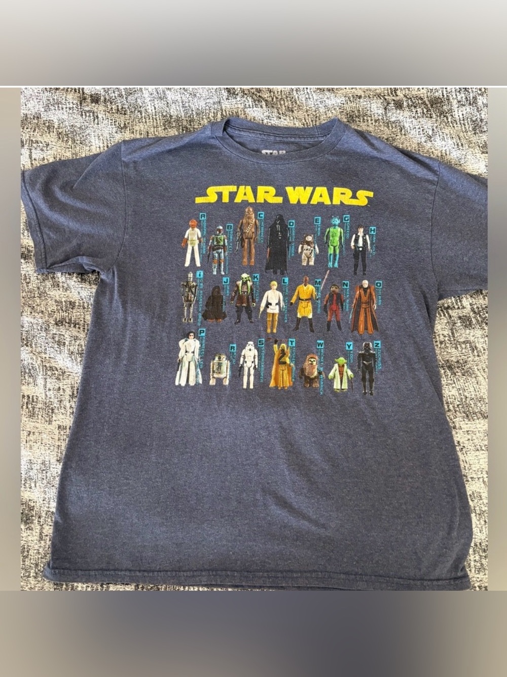 Star Wars Alphabet Action Figure Boys T-Shirt Size XL